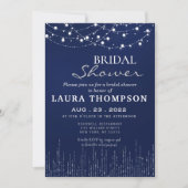 Navy blue Bridal douchekaartverlichting Kaart (Voorkant)