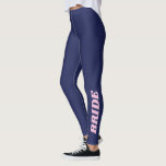 Navy Blue Bride Bachelorette Party Wedding Retro Leggings<br><div class="desc">Vier je bruidsreis in stijl met deze marineblauwe "Bride"-leggings,  ideaal voor vrijgezellenfeesten,  bruiloftsplanning of huwelijksreis. Met gedurfde roze letters op de poot,  is dit leuke en comfortabele ontwerp ideaal voor elke aanstaande bruid die haar speciale status op een trendy en sportieve manier wil shows.</div>