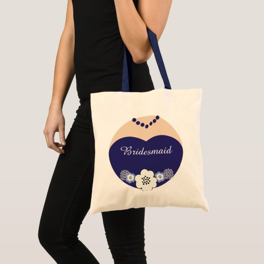 Navy Blue Bridesmaid Wedding Tas (Voorkant (product))