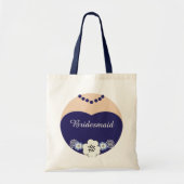 Navy Blue Bridesmaid Wedding Tas (Voorkant)
