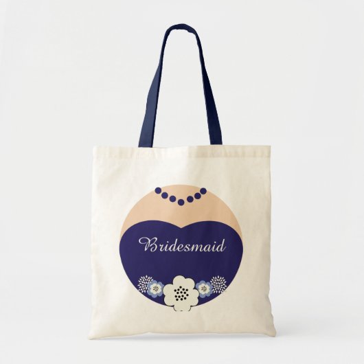 Navy Blue Bridesmaid Wedding Tas (Voorkant)
