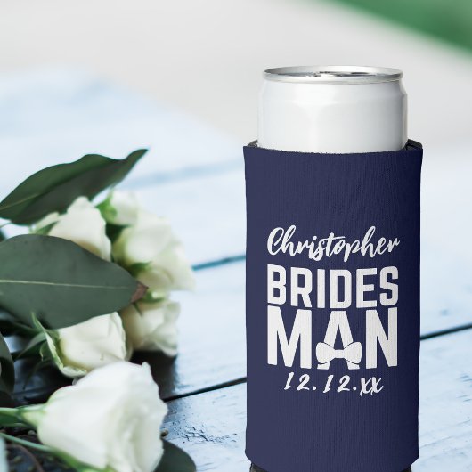 Navy Blue Bridesman Bruiloft Koelbox Seltzer Blikjeskoeler
