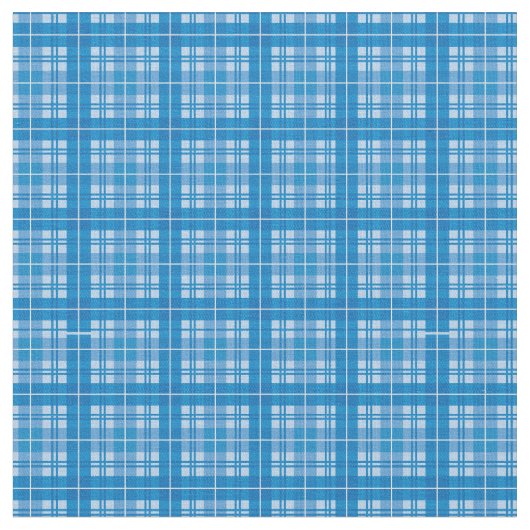 Navy Blue Bright Gingham Plaid Tartan Stof (Close Up)