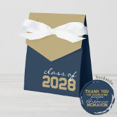 Navy Blue & Brons Goud Afstuderen Favor Boxes Bedankdoosjes
