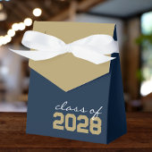 Navy Blue & Brons Goud Afstuderen Favor Boxes Bedankdoosjes