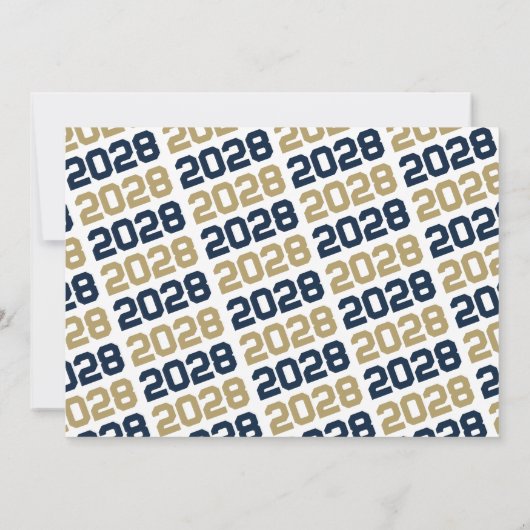 Navy Blue & Bronze Afstuderen Fotouitnodiging Kaart (Achterkant)