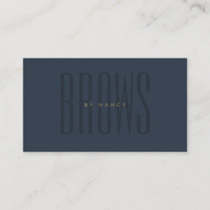 Navy Blue Brows eenvoudige minimalistische typogra Visitekaartje