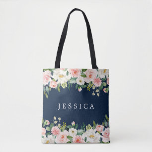 Navy Blue bruidsmeisje cadeau gepersonaliseerde Ca Tote Bag