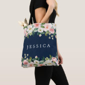 Navy Blue bruidsmeisje cadeau gepersonaliseerde Ca Tote Bag (Dichtbij)