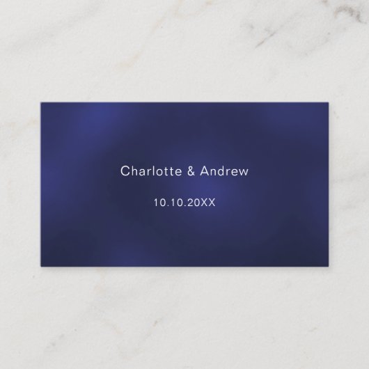 Navy blue bruiloft response website QR code RSVP Informatiekaartje (Voorkant)