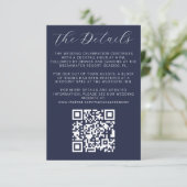 Navy Blue bruiloft uitnodiging details Informatiekaartje (Staand voorkant)