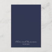 Navy Blue bruiloft uitnodiging details Informatiekaartje (Achterkant)