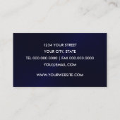 Navy Blue Brushed Metal Sheen Visitekaartje (Achterkant)