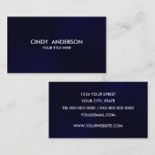 Navy Blue Brushed Metal Sheen Visitekaartje (Voorkant / Achterkant)