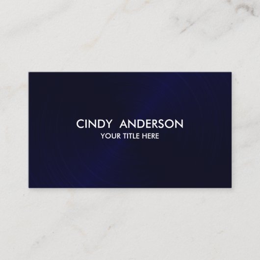 Navy Blue Brushed Metal Sheen Visitekaartje (Voorkant)