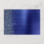 Navy Blue Brushed Metal Wedding Details  Informatiekaartje (Achterkant)