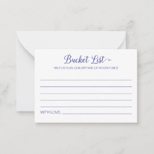 Navy Blue Bucket List Lifetime Adventures Weddensc Advieskaart