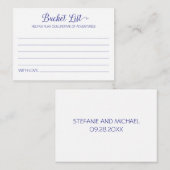 Navy Blue Bucket List Lifetime Adventures Weddensc Advieskaart (Voorkant / Achterkant)