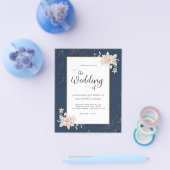 Navy Blue Budget Wedding Invitation Flyer (Enkel)