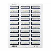Navy Blue Buffalo geruite aangepaste retouradres Etiket (Full Sheet)