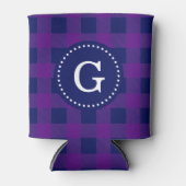 Navy Blue Buffalo Plaid Blikjeskoeler (Voorkant)
