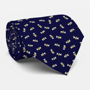 Navy Blue Bumblebee naadloos patroon Stropdas