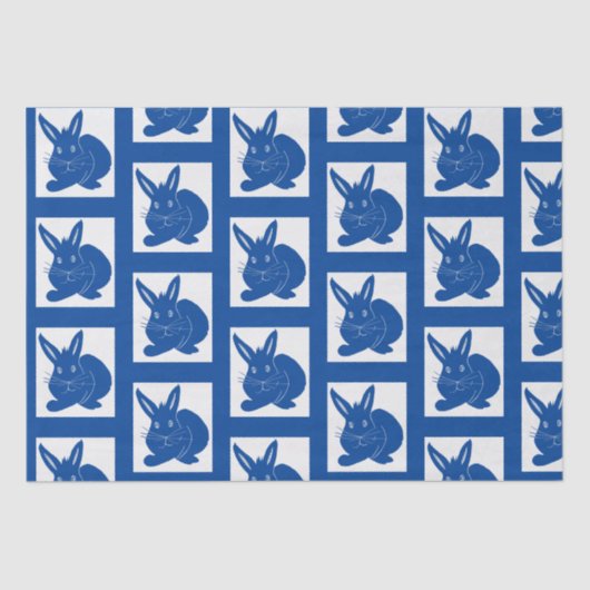 Navy Blue Bunnies Tissuepapier (Voorkant)