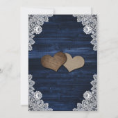 Navy Blue Burgundy Blush Floral Wedding Kaart (Achterkant)