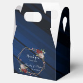 Navy Blue Burgundy Blush Pink Floral Weddenschap Bedankdoosjes (Geopend)