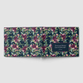 Navy Blue Burgundy Blush Pink Floral Weddenschap Gastenboek (Volledig)