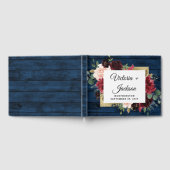 Navy Blue Burgundy Blush Pink Gold Rustic Weddensc Gastenboek (Volledig)