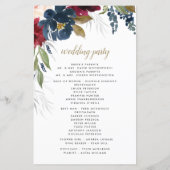 Navy Blue Burgundy Blush Pink Wedding Programs (Achterkant)