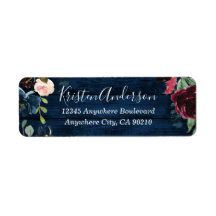 Navy Blue Burgundy Blush Waterverf Wreath Wedding