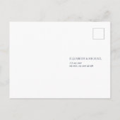 Navy Blue Burgundy Botanical Script Weddenschap RS Uitnodiging Briefkaart (Achterkant)