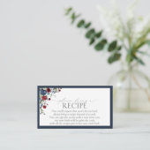 Navy Blue Burgundy Floral, alsjeblieft, breng een  Informatiekaartje (Staand voorkant)