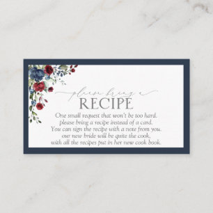 Navy Blue Burgundy Floral, alsjeblieft, breng een Informatiekaartje