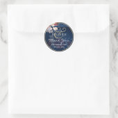 Navy Blue Burgundy Floral Lace Wedding Ronde Sticker (Tas)