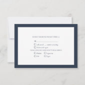 Navy Blue Burgundy Floral Lace Wood Wedding RSVP (Achterkant)