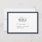 Navy Blue Burgundy Floral Waterverf Script RSVP (Achterkant)