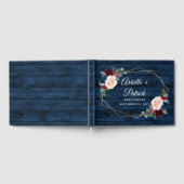 Navy Blue Burgundy Gold Blush Pink Country Weddens Gastenboek (Volledig)