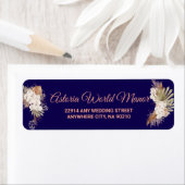 Navy Blue Burgundy Gold Blush Wedding address Etiket (Insitu)
