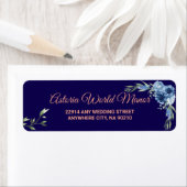 Navy Blue Burgundy Gold Blush Wedding address labe Etiket (Insitu)