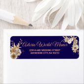 Navy Blue Burgundy Gold Blush Wedding address labe Etiket (Insitu)