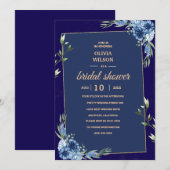 Navy Blue Burgundy Gold Pink Bridal Shower Kaart (Voorkant / Achterkant)