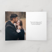 Navy Blue Burgundy Gothic Floral Weddenschap Folie Wenskaart (Binnenlaag)