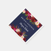Navy Blue Burgundy Red Boho Floral Vrijgezellenfee Servetten (Hoek)