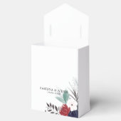 Navy Blue Burgundy Red Gothic Floral Wedding Bedankdoosjes (Geopend)