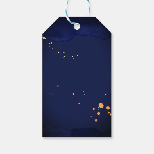 Navy blue burgundy rozen bruiloft bedankt cadeaulabel (Achterkant)