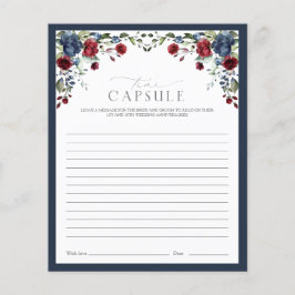 Navy Blue Burgundy Time Capsule Floral Shower Game