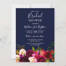 Navy Blue Burgundy Vrijgezellenfeest Floral